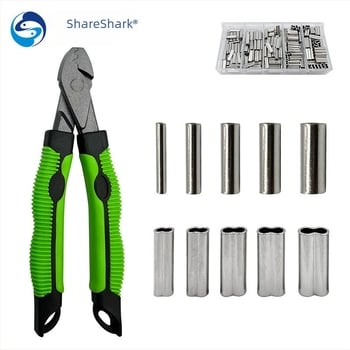 Horgászfelszerelés rézcső dupla rézcső horgászzsinór tartó burkolat krimpelőfogó horgász acélhuzal bilincs cső krimpelőfogó öltöny