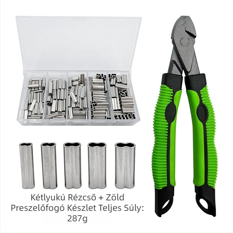 Horgászfelszerelés rézcső dupla rézcső horgászzsinór tartó burkolat krimpelőfogó horgász acélhuzal bilincs cső krimpelőfogó öltöny