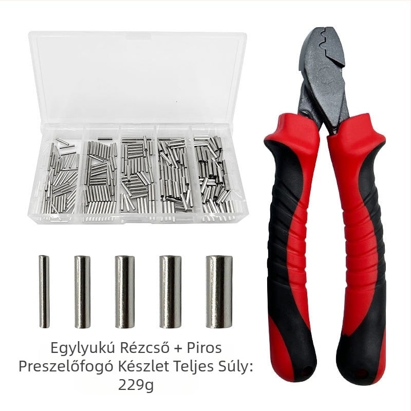 Horgászfelszerelés rézcső dupla rézcső horgászzsinór tartó burkolat krimpelőfogó horgász acélhuzal bilincs cső krimpelőfogó öltöny