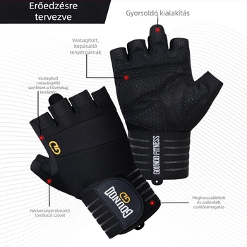 Gounod Sports Fitness félujjas kesztyűk Vastagított Csúszásgátló Kopásálló Tenyérvédők Sport Csuklóvédők Súlyemelő Felszerelés Tenyérvédők