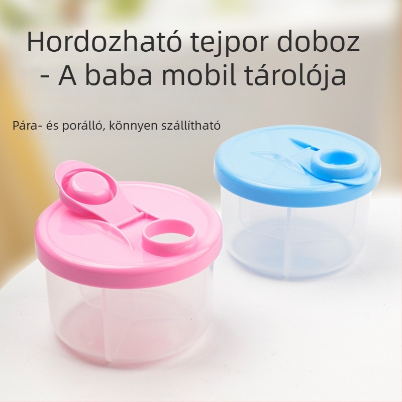 Új baba tejpor csomagoló doboz, kényelmes háromrekeszes tejpor tároló doboz, kivehető tejpor tégely nagykereskedelem 300ml