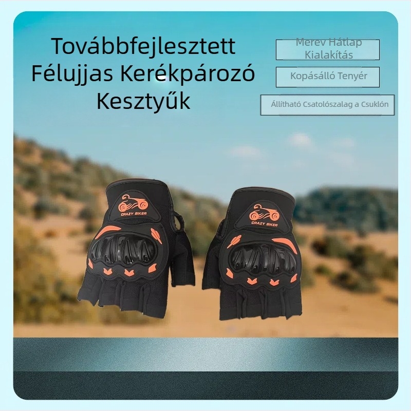 Kemény héjú félujjas kesztyűk motorkerékpár félujjas kesztyűk sport kültéri félujjas motorozás motorozás utazás könnyű lélegző kesztyűk