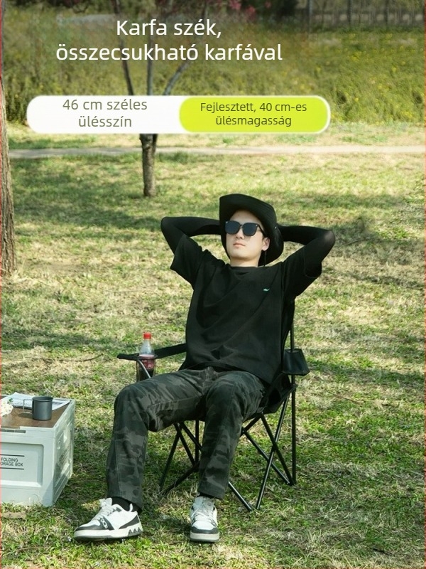 Kültéri fotel, hordozható kempingszék, Oxford szövetből készült horgászszék, holdszék, sport- és szabadidős strandszék