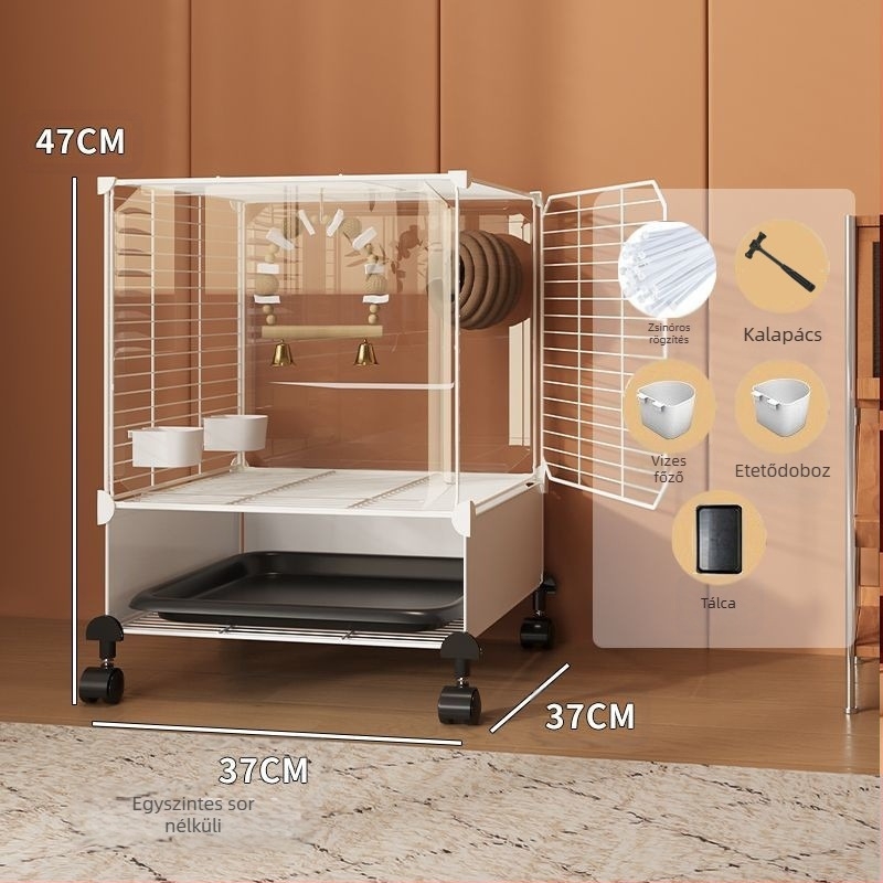 Nagy madárkalitka otthoni használatra, luxusvilla hullámos papagájoknak és kakaduknak, cseppálló új modell kismadaraknak, például verebeknek és hullámos papagájoknak