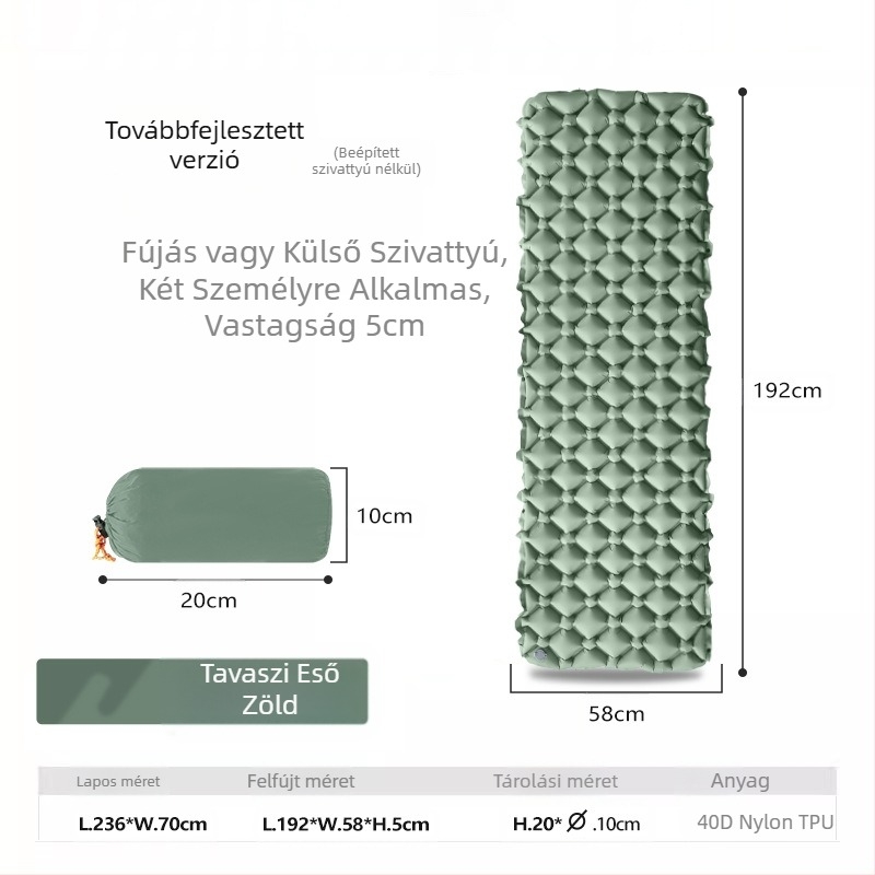 Gyári raktáron felfújható hálószőnyeg kültéri kempingmatrac kempingsátor hálószőnyeg TPU ultra könnyű felfújható szőnyeg nedvességálló szőnyeg