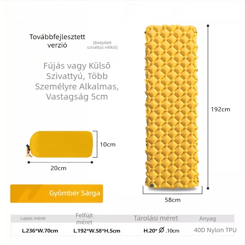 Gyári raktáron felfújható hálószőnyeg kültéri kempingmatrac kempingsátor hálószőnyeg TPU ultra könnyű felfújható szőnyeg nedvességálló szőnyeg