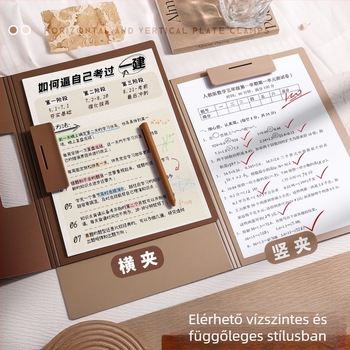 Maillard A4-es kartonkapocs, mokka mousse színű irodai mappa, mutatós, multifunkciós diák író- és festőlap