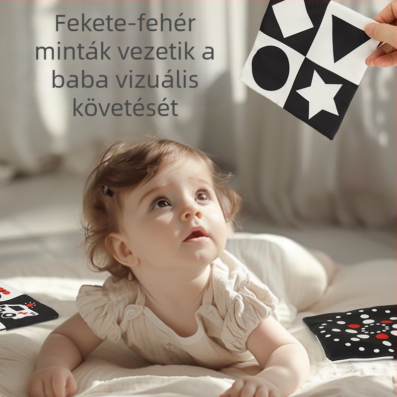 Csecsemő szórakoztató papírzsebkendő doboz gyermek szövet könyv puzzle koragyermekkori nevelés gyűrű papír haraphat 0-3 éves újszülött nyugtató játékok