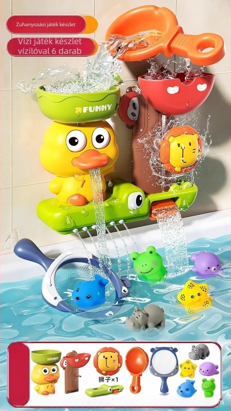 Baba fürdőjáték sárga kacsa víz baba beltéri fürdőszoba gyermek zuhany permet víz fiúk és lányok internetes ünnepelt