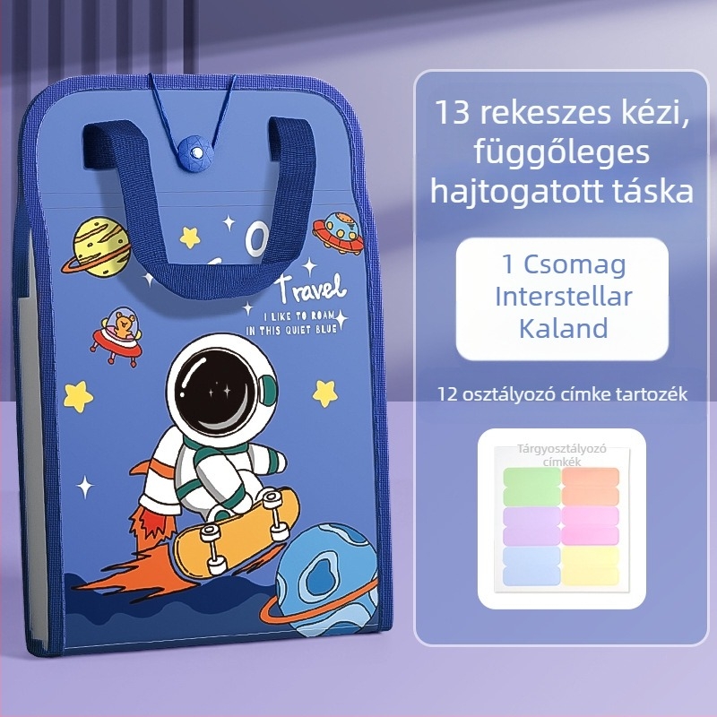 A4-es kézitáska irattartó táska 13 rácsos szervtáska tesztpapír táska többrétegű nagy kapacitású kézi papírtároló általános iskolás diákoknak