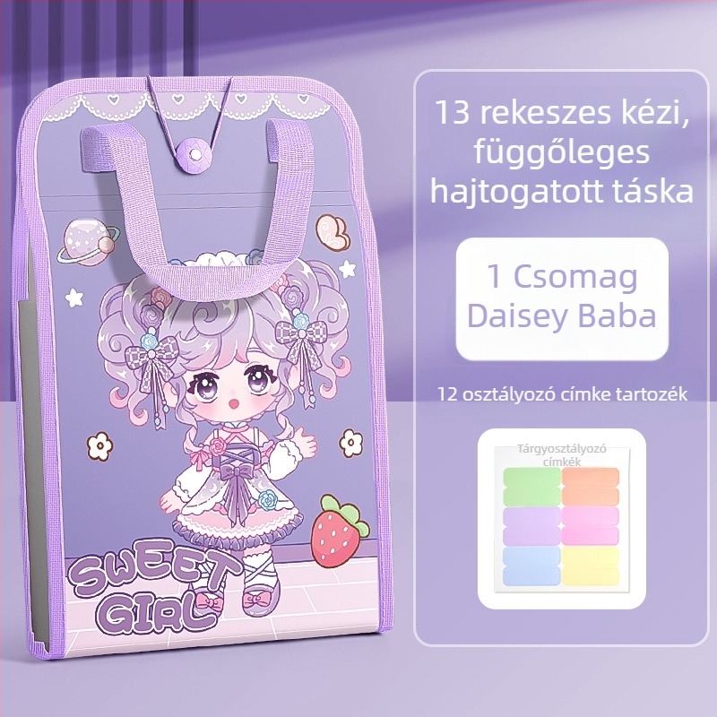 A4-es kézitáska irattartó táska 13 rácsos szervtáska tesztpapír táska többrétegű nagy kapacitású kézi papírtároló általános iskolás diákoknak