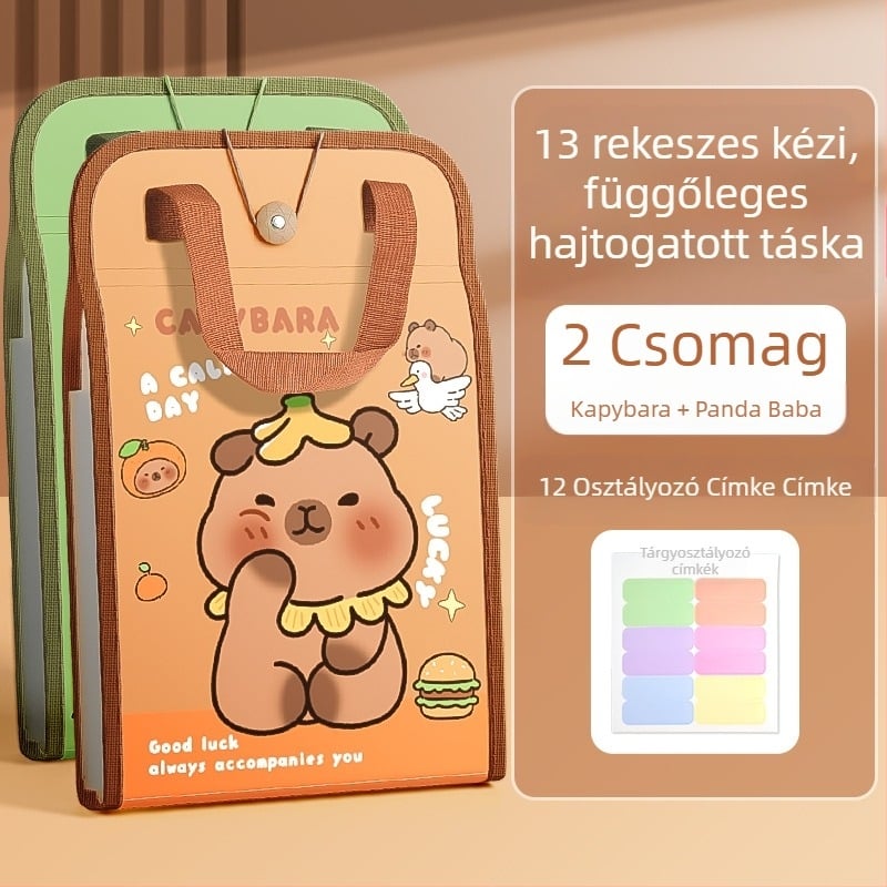 A4-es kézitáska irattartó táska 13 rácsos szervtáska tesztpapír táska többrétegű nagy kapacitású kézi papírtároló általános iskolás diákoknak