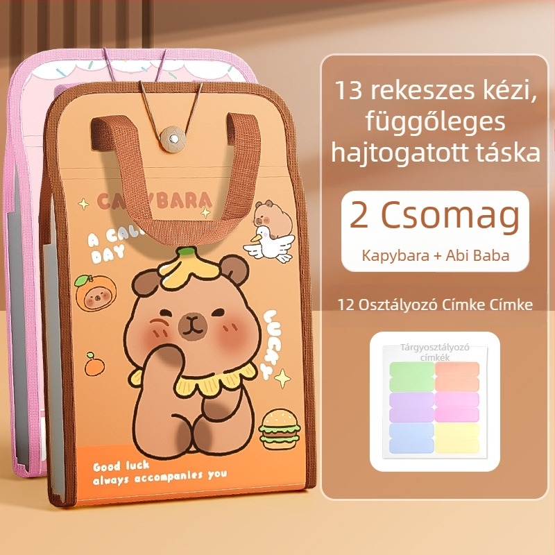 A4-es kézitáska irattartó táska 13 rácsos szervtáska tesztpapír táska többrétegű nagy kapacitású kézi papírtároló általános iskolás diákoknak