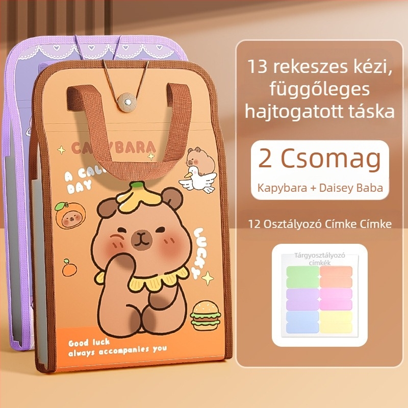 A4-es kézitáska irattartó táska 13 rácsos szervtáska tesztpapír táska többrétegű nagy kapacitású kézi papírtároló általános iskolás diákoknak