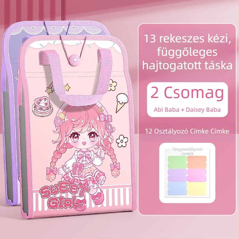 A4-es kézitáska irattartó táska 13 rácsos szervtáska tesztpapír táska többrétegű nagy kapacitású kézi papírtároló általános iskolás diákoknak