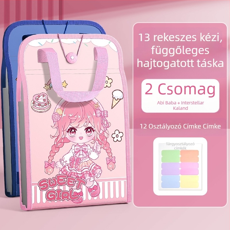 A4-es kézitáska irattartó táska 13 rácsos szervtáska tesztpapír táska többrétegű nagy kapacitású kézi papírtároló általános iskolás diákoknak