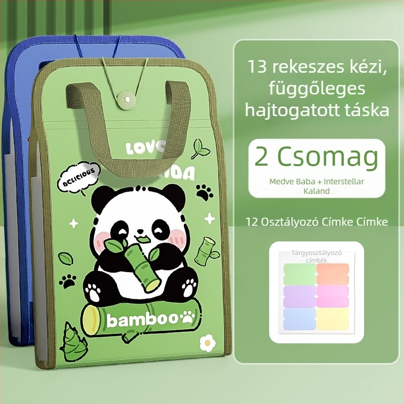 A4-es kézitáska irattartó táska 13 rácsos szervtáska tesztpapír táska többrétegű nagy kapacitású kézi papírtároló általános iskolás diákoknak