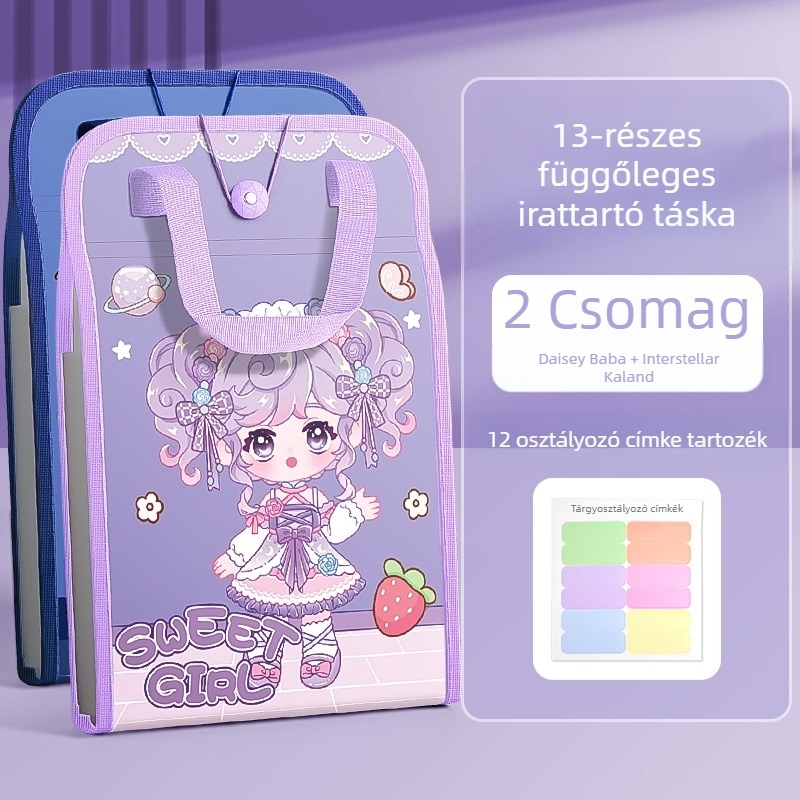 A4-es kézitáska irattartó táska 13 rácsos szervtáska tesztpapír táska többrétegű nagy kapacitású kézi papírtároló általános iskolás diákoknak