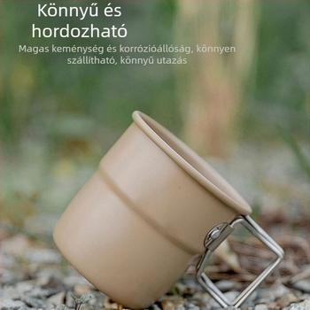 Kültéri pohár kempingezéshez nyáron, elegáns, nagy kapacitású, stílusos, egyszerű alumíniumötvözet pohár, összecsukható vizespohár