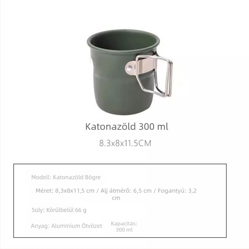 Kültéri pohár kempingezéshez nyáron, elegáns, nagy kapacitású, stílusos, egyszerű alumíniumötvözet pohár, összecsukható vizespohár