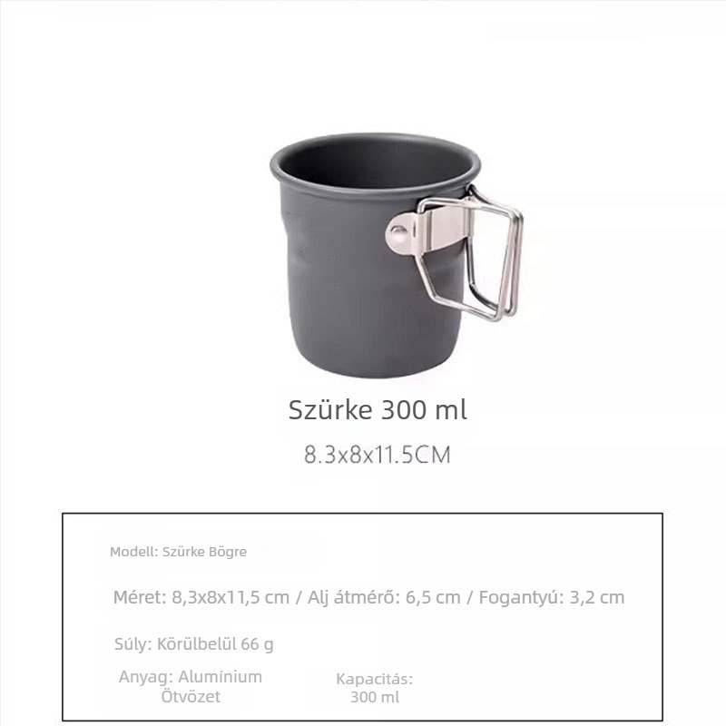 Kültéri pohár kempingezéshez nyáron, elegáns, nagy kapacitású, stílusos, egyszerű alumíniumötvözet pohár, összecsukható vizespohár