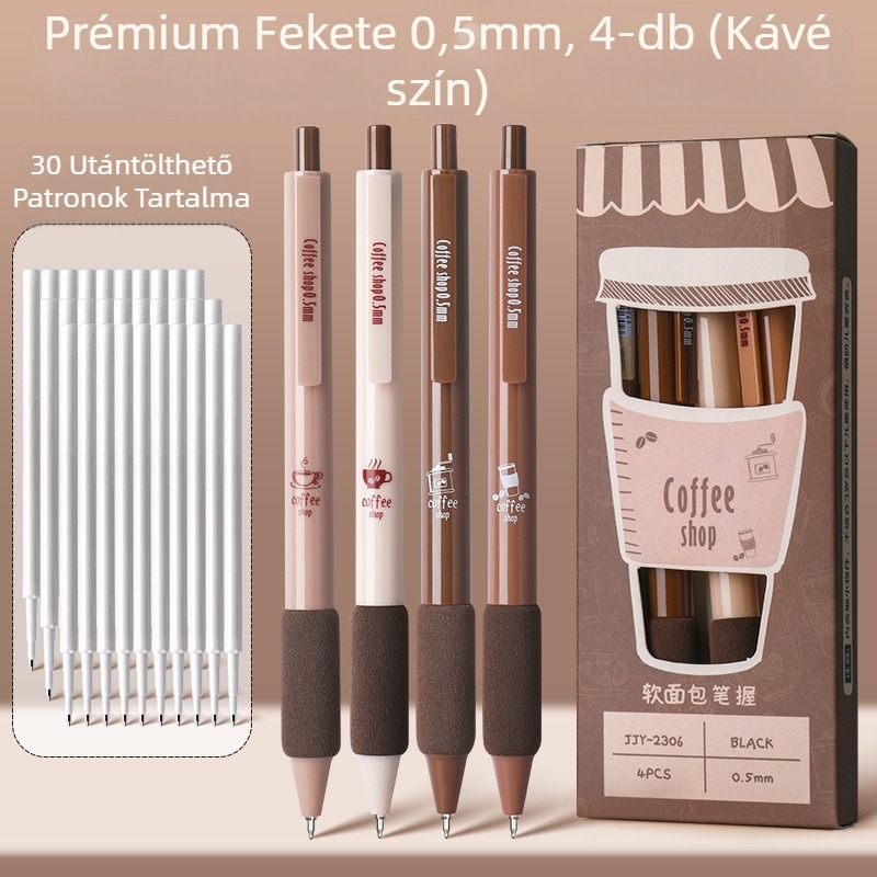 Kávé ecset gyorsan száradó toll nagy színű ecset toll fekete toll nyomózselés toll középiskolás diák irodai diákpapír