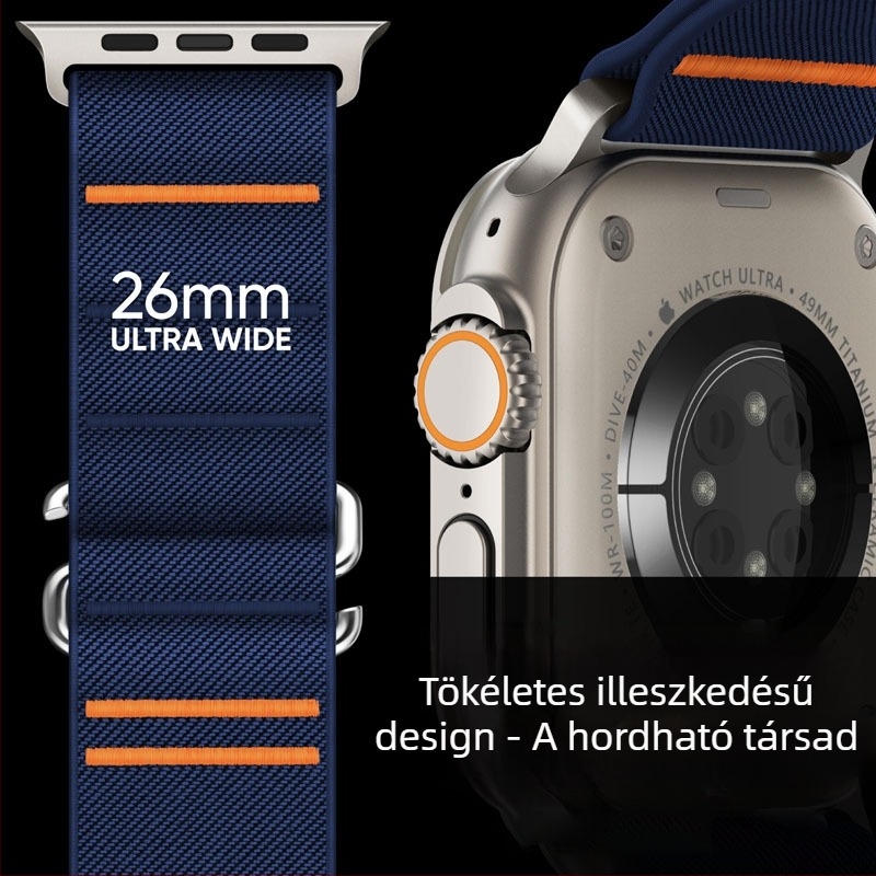 Apple Watch 10 Apple Watch Stretch Nylon szíj Ultra rozsdamentes acél csattal Crossoverhez