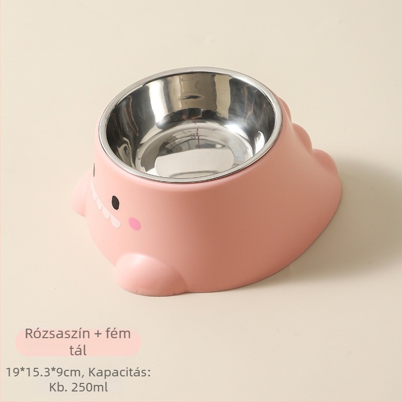 Új, határokon átnyúló, rozsdamentes acélból készült kisállattál, csúszásmentes, macska ivóvíz, ferde nyakvédő tál, kutyaetető tál, macskaeledel tál