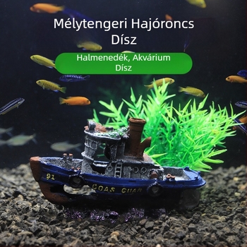 Kalózhajó akvárium tájkép akvárium táj dekoráció hajó elkerülése ház dísz hajó üreges gyanta hajó hajótörés GC