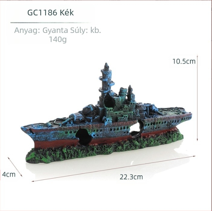 Kalózhajó akvárium tájkép akvárium táj dekoráció hajó elkerülése ház dísz hajó üreges gyanta hajó hajótörés GC