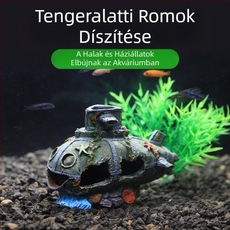 Kalózhajó akvárium tájkép akvárium táj dekoráció hajó elkerülése ház dísz hajó üreges gyanta hajó hajótörés GC
