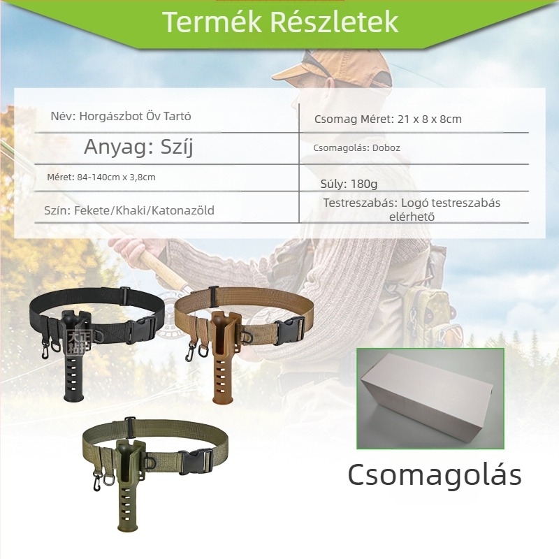 Horgászbot övvel, bottartó derékövvel, horgászfelszerelés horgászdugó, hordozható Luya deréktartó