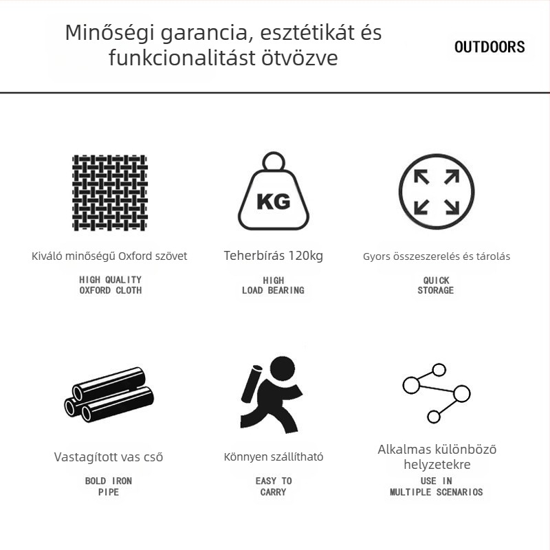 Chen Mu kültéri összecsukható szék kartámasz háttámla horgászat kempingezés piknik strandszék hordozható nagy teherbírású határokon átnyúló robbanások