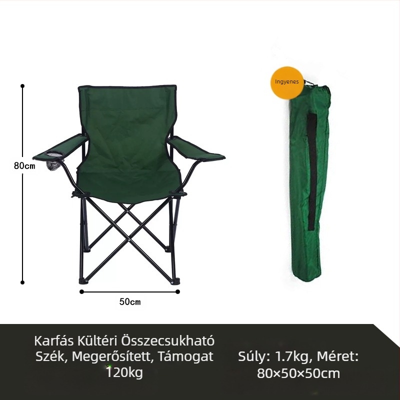 Chen Mu kültéri összecsukható szék kartámasz háttámla horgászat kempingezés piknik strandszék hordozható nagy teherbírású határokon átnyúló robbanások