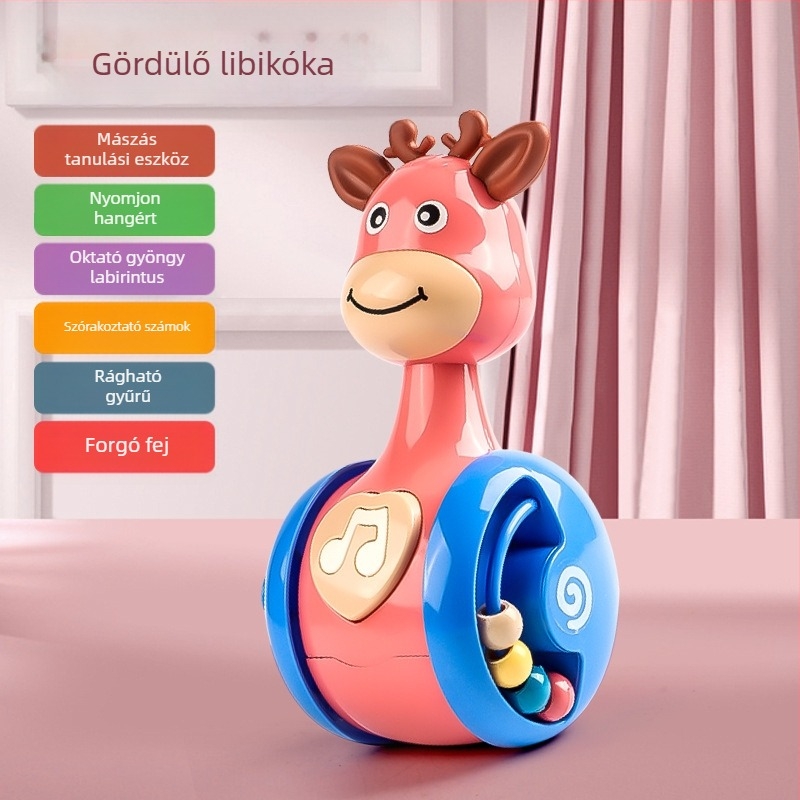 Tolós, őzgerinc színű pohár, babakomfort kirakó, korai nevelés, 3-12 hónapos korig, mászás elsajátítására, 1-3 éves korig, babajátékok