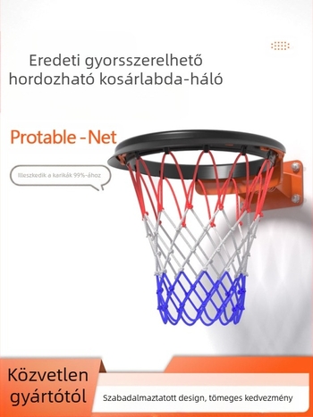Hordozható PU kosárlabdaháló keret beltéri és kültéri levehető professzionális kosárlabdaháló hordozható háló levehető háló keret