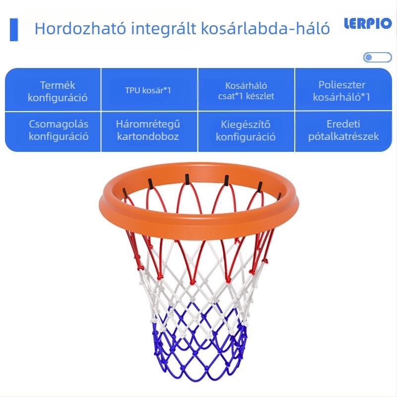 Hordozható PU kosárlabdaháló keret beltéri és kültéri levehető professzionális kosárlabdaháló hordozható háló levehető háló keret