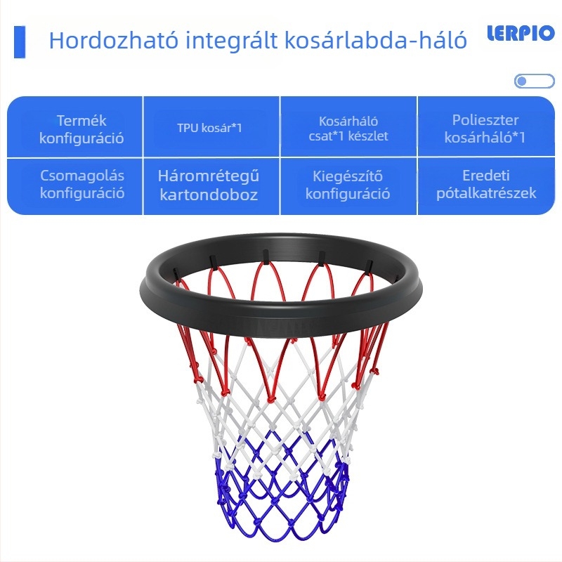Hordozható PU kosárlabdaháló keret beltéri és kültéri levehető professzionális kosárlabdaháló hordozható háló levehető háló keret