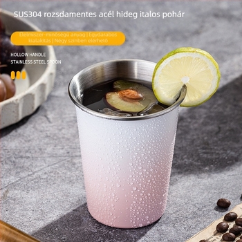 Rozsdamentes acél söröspohár, nagy kapacitású, egyrétegű vizespohár, hullámos borospohár, tejes tea kávéspohár, hordozható kempingpohár