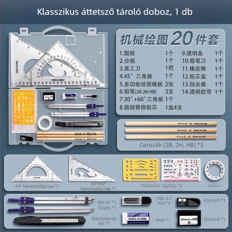 Körző és vonalzó készlet általános iskolásoknak, alsó tagozatosoknak, háromszög vonalzó, hatodikosoknak való írószerek, vonalzó és háromszög készlet