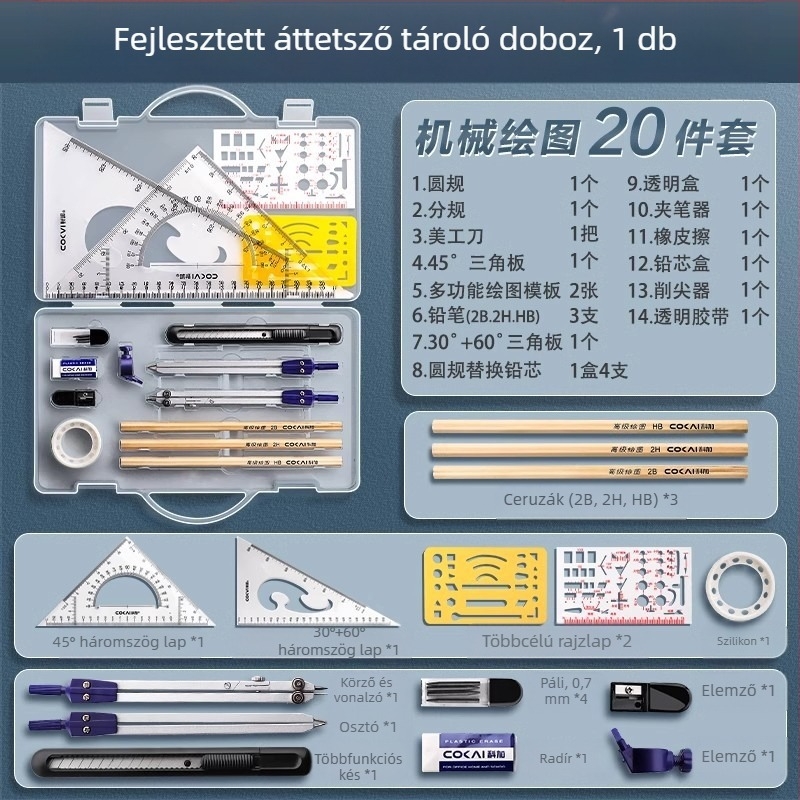 Körző és vonalzó készlet általános iskolásoknak, alsó tagozatosoknak, háromszög vonalzó, hatodikosoknak való írószerek, vonalzó és háromszög készlet