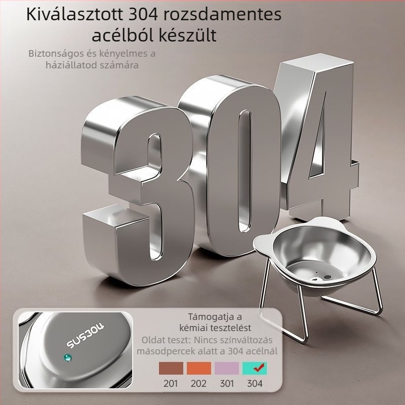 Macskatál, Kutyatál, Rozsdamentes Acél Macska Itatótál, Itatótál, Kisállat Nyakvédő, Emelt Kutyatál, Macskaeledel Tál, Rizstál
