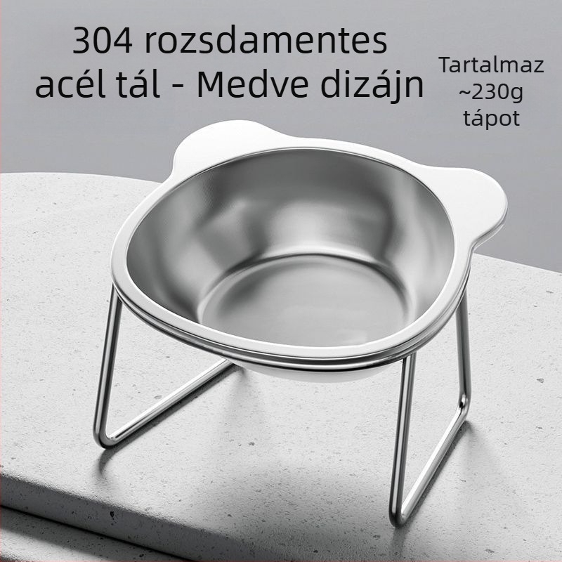 Macskatál, Kutyatál, Rozsdamentes Acél Macska Itatótál, Itatótál, Kisállat Nyakvédő, Emelt Kutyatál, Macskaeledel Tál, Rizstál