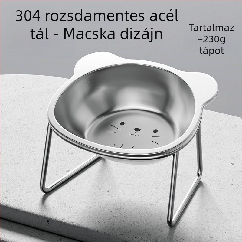 Macskatál, Kutyatál, Rozsdamentes Acél Macska Itatótál, Itatótál, Kisállat Nyakvédő, Emelt Kutyatál, Macskaeledel Tál, Rizstál