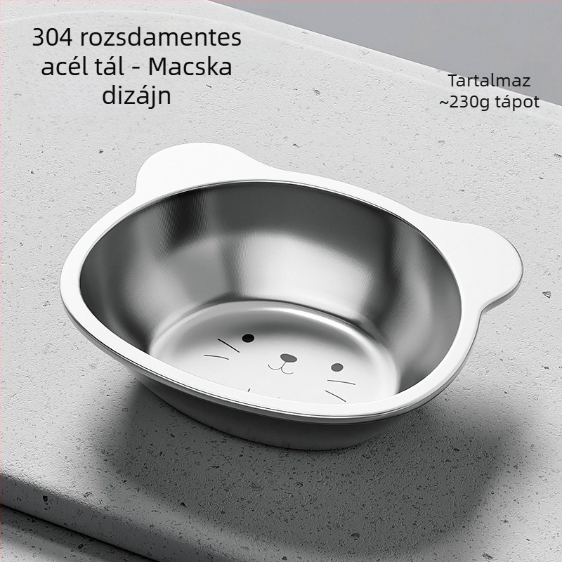 Macskatál, Kutyatál, Rozsdamentes Acél Macska Itatótál, Itatótál, Kisállat Nyakvédő, Emelt Kutyatál, Macskaeledel Tál, Rizstál
