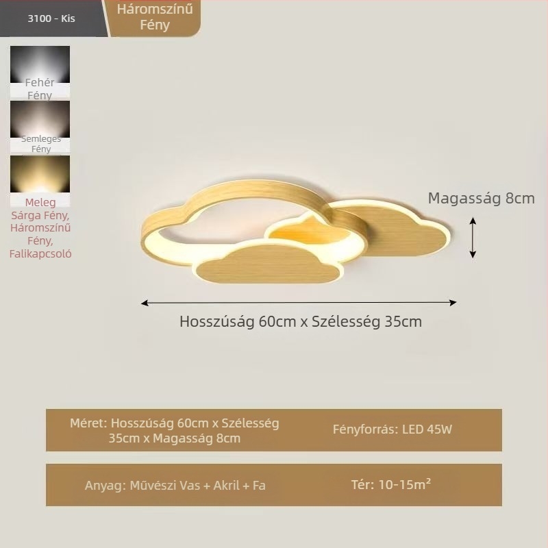 Hálószoba Gyereklámpák Otthon Modern LED Meleg Romantikus Kreatív Felhők Egyszerű Szobavilágítás Geometrikus Nappali lámpák