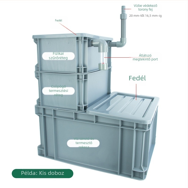 Forgatódoboz alsó szűrő DIY akvárium alsó szűrődoboz száraz és nedves elválasztású cseppszűrő szifon alsó szűrő kombinált hal