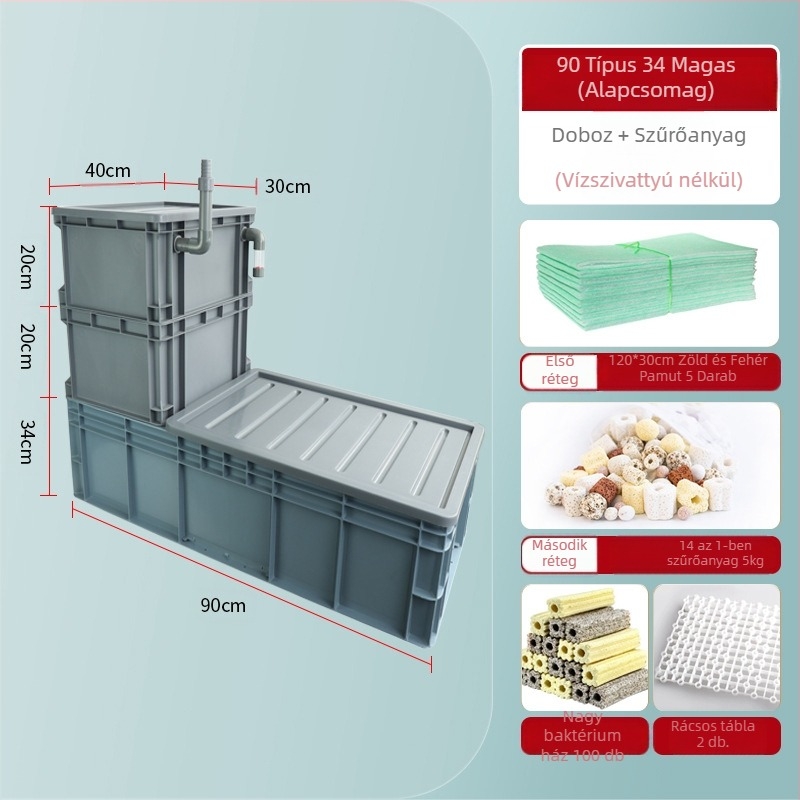 Forgatódoboz alsó szűrő DIY akvárium alsó szűrődoboz száraz és nedves elválasztású cseppszűrő szifon alsó szűrő kombinált hal
