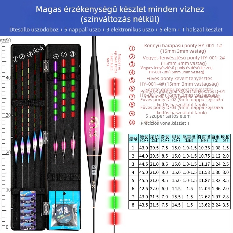 Nagy érzékenységű úszóruha Merész és szemet gyönyörködtető teljes vízi fenékhorgászathoz Sekély vízi datolyahalas horgászathoz Carassius Carassius auratus Merész és vastag farokbójás horgászeszközök
