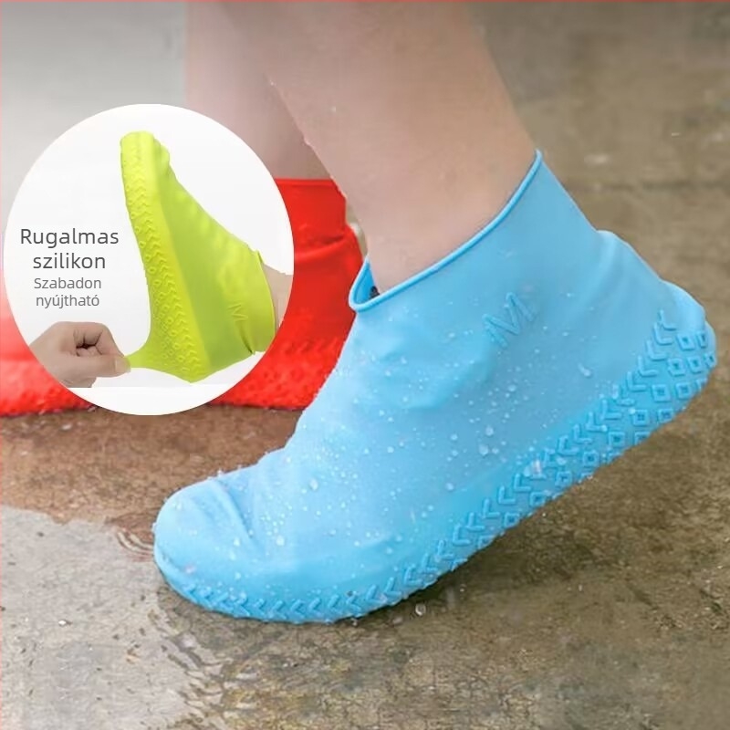 Szilikon cipővédő férfi és női csúszásmentes kopásálló esőálló cipővédő vastagított utazási kültéri vízálló cipővédő esőcipővédő nagykereskedelem